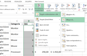 Regole di Formattazione Condizionale