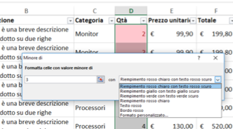 Come mettere in evidenza un limite di scorta