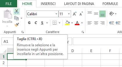 Descrizione scorciatoie tastiera Excel