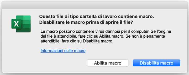 Come abilitare una macro di Excel