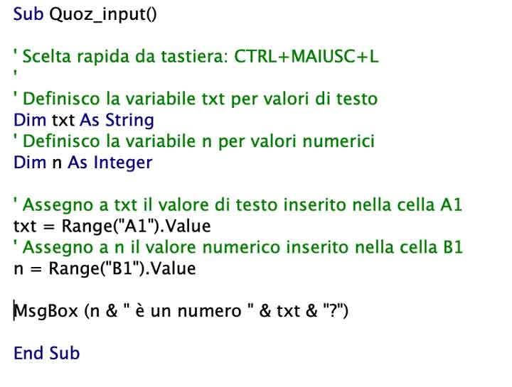 Subroutine con due variabili