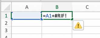 Errori di Excel - #RIF!