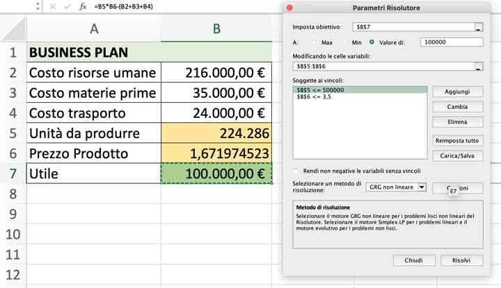 Come utilizzare il Risolutore Excel