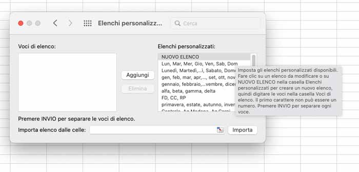 Come creare un elenco personalizzato in Excel